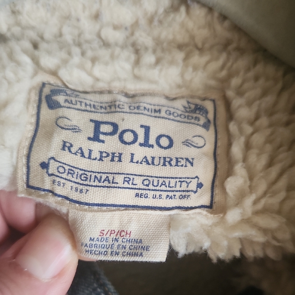 Polo Ralph Lauren Denim Sherpa Lined Trucker Jacket Size Small - Picture 10 of 15